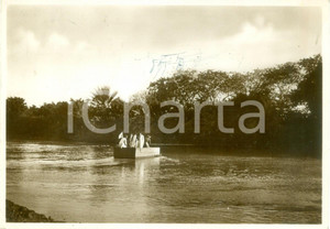 Cartolina originale da collezione 1934 SOMALIA ITALIANA AOI Indigeni in barca sul GIUBA Cartolina FG VG 1