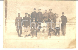 Fotografia d epoca originale 1917 WW1 FRANCIA Officiers d infanterie 25e Compagnie Photo carte postale 1
