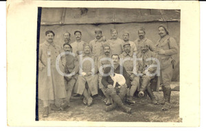 Fotografia d epoca originale 1915 ca WW1 FRANCIA Militari 15Â°reggimento fanteria posano con un cucciolo 1