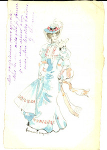 Cartolina originale da collezione 1900 ca FRANCIA Cartolina con figura femminile DIPINTA A MANO Germaine CHAPUIS 1