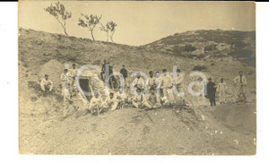 Fotografia d epoca originale 1915 ca WW1 FRANCIA Militari addetti allo scavo di gallerie Fotografia 1