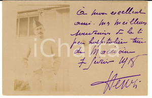 Fotografia d epoca originale 1917 WW1 MACEDONIA Soldato francese Henri in una terra  poco ospitale  Foto FP 1