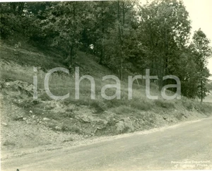 Fotografia d epoca originale 1930 GREENE COUNTY PENNSYLVANIA USA Tracciato ghiaioso della nuova autostrada 1