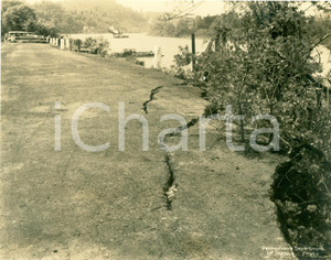 Fotografia d epoca originale 1933 GREENE COUNTY, PENNSYLVANIA USA Fenditure franate nella vecchia strada 1