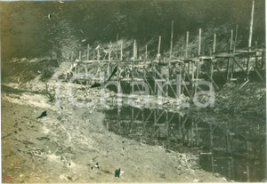 Fotografia d epoca originale 1908 TROY, PENNSYLVANIA USA Muro di contenimento sul LONG S POND ROAD Fotografia 1