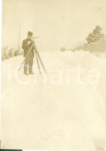 Fotografia d epoca originale 1908 TIOGA COUNTY, PENNSYLVANIA USA Un misuratore della MAP SURVEY CORPS. Foto 1