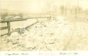 Fotografia d epoca originale 1912 RICHMOND, PENNSYLVANIA USA Scavi sulla Tioga River Road Fotocartolina 1