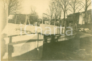 Fotografia d epoca originale 1909 WELLSBORO, PENNSYLVANIA USA Costruzione ponte di Main Street Fotografia 1