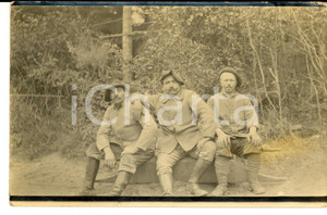Fotografia d epoca originale 1915 ca WW1 FRANCE Chasseurs du 167e rÃ©giment posent dans un bois Photo 1