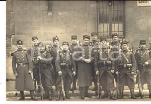 Fotografia d epoca originale 1915 ca FRANCIA Soldati di fanteria in tenuta di marcia Fotografia FP 1