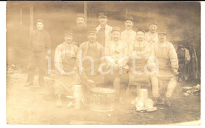 1915 WW1 BIONNE MONTPELLIER Soldats 56ème régiment artillerie en cuisine *Photo