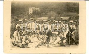 Fotografia d epoca originale 1915 ca WWI FRANCE Groupe de soldats en campagne Photo DUVAU COLOMBES 1