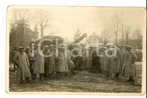1915 WWI FRANCE Eugène ANDRÉ posa con i commilitoni e un cannone *Foto cartolina