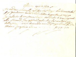 Documento originale, autentico 1814 FIRENZE Ricevuta all agente Andrea BENELLI per un paio di buoi 1