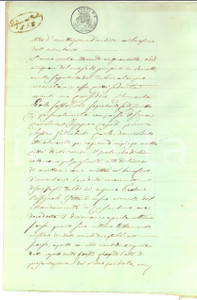 Documento originale, autentico 1858 CRESCENTINO VC Carlo GALIMBERTI accetta eredità di Teodoro ROSSIGNOLI 1