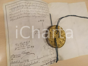 Documento originale, autentico 1841 TORINO Decreto con autografo CARLO ALBERTO DI SAVOIA e sigillo in scatola 1