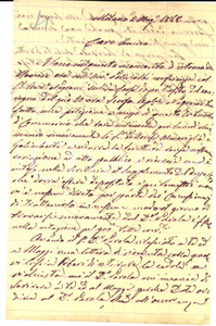 Manoscritto, lettera originale 1868 MILANO Ing. Carlo SAJNO al socio Carlo GALIMBERTI per canale VILLORESI 1