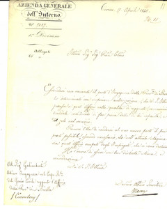 Documento originale, autentico 1840 TORINO Carlo GALIMBERTI ingegnere provincia di BIELLA Gioachino MARONE 1