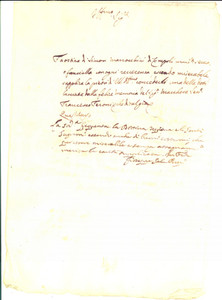 Documento originale, autentico 1718 EMPOLI Supplica per la dote di Faustina MAROCCHINI in miseria Manoscritto 1