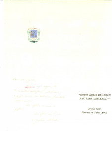 Autografo originale 1960 ca Auguri mons. Gaetano ALIBRANDI nunzio apostolico d Irlanda Autografo 1