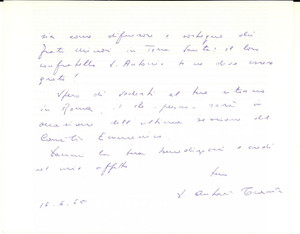 Autografo originale 1965 ROMA Biglietto mons. Antonio Maria TRAVIA nunziatura apostolica Autografo 1