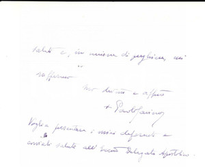 Autografo originale 1965 NAPOLI Ringraziamenti mons. Paolo SAVINO Lettera AUTOGRAFA 1