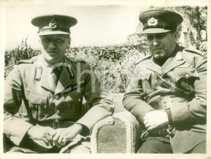 Documento originale, autentico 1942 CAIRO EGITTO WW2 Gen. Claude AUCHINLECK con Gen CHAKMAK Fotografia 1
