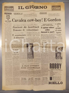 Giornale, rivista storica 1966 IL GIORNO Astronauta Richard GORDON sale in groppa al razzo GEMINI 11 1
