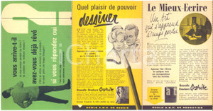 Materiale pubblicitario d’epoca 1950 PARIS Institut LINGUAPHONE  Ecole ABC Dessin Publicitaire 14x10 1