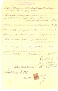 Documento originale, autentico 1937 CANEDOLE MN Conto agenzia COLOMBANOTTO per tenuta barone FRANCHETTI 1