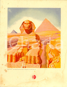 Oggetto da collezione cartaceo 1938 ITALIA Motonave VIRGILIO MenÃ¹ di bordo ILLUSTRATO con Sfinge DANNEGGIATO 1