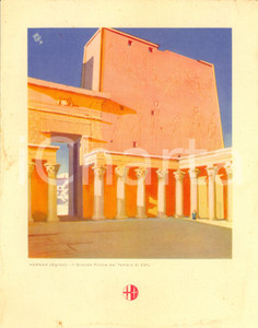 Oggetto da collezione cartaceo 1939 ITALIA Motonave VIRGILIO MenÃ¹ di bordo Tempio di Edfu a KARNAK 1