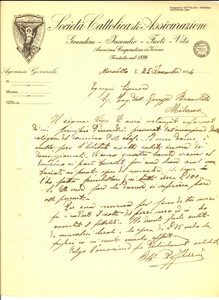 1934 MIRABELLO (FE) Società Cattolica di Assicurazione - Danni da stufa *Lettera