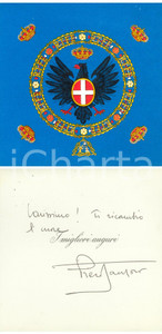 Oggetto da collezione cartaceo 1970 ca Reggimento FANTERIA Sabaudo  Biglietto augurale Piero SANTORO 1