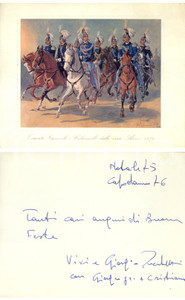 Autografo originale 1976 ESERCITO ITALIANO Tenente generale Biglietto gen. Giorgio ZUCCHETTI 1