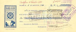 Oggetto da collezione cartaceo 1928 VERCELLI Riserie Riunite MASSARA & GASTALDI Cambiale pubblicitaria 1