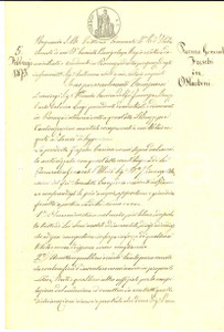 Documento originale, autentico 1873 PIACENZA Procura di Carina FRESCHI a Vincenzo OSTACCHINI Manoscritto 1