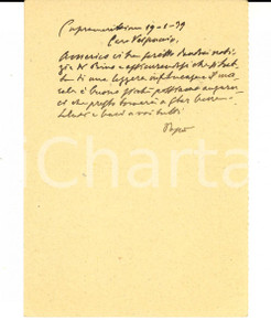 Autografo originale 1939 CUPRA MARITTIMA AP Cartolina Raffaele CIUCCI a Vespuccio Autografo 1