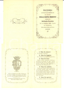 Oggetto da collezione cartaceo 1886 FERRARA Santa Maria del Vado  Ricordi dei missionari per la Quaresima 1
