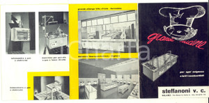 Materiale pubblicitario d’epoca 1950 MILANO Ditta STEFFANONI Grandi cucine Pieghevole pubblicitario ILLUSTRATO 1