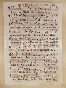 Libro, pubblicazione d epoca 1700 ca ANTIFONARIO ROMANO Pagina canti in rosso e nero QUARESIMA III settimana 1