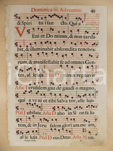 Libro, pubblicazione d epoca 1700 ca ANTIFONARIO ROMANO Pagina canti in rosso nero AVVENTO III domenica 1