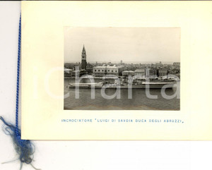 Oggetto da collezione cartaceo 1960 ca VENEZIA Incrociatore LUIGI SAVOIA DUCA DEGLI ABRUZZI Biglietto con foto 1