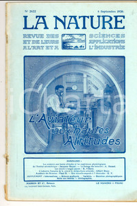 Giornale, rivista storica 1920 LA NATURE L aviateur aux hautes altitudes Revue ILLUSTREE SCIENCE nÂ° 2422 1