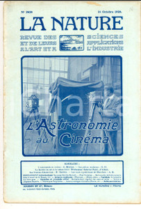 Giornale, rivista storica 1920 LA NATURE L astronomie au cinÃ©ma Revue ILLUSTREE SCIENCE nÂ° 2428 1