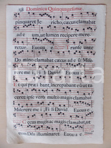Libro, pubblicazione d epoca 1700 ca ANTIFONARIO ROMANO Pagina canti in rosso e nero Domenica QUINQUAGESIMA 1