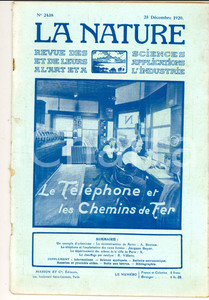 Giornale, rivista storica 1920 LA NATURE TÃ©lÃ©phone et chemins de fer Revue ILLUSTREE SCIENCE nÂ° 2438 1