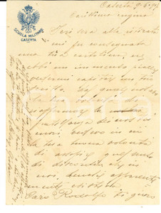 Manoscritto, lettera originale 1917 SCUOLA MILITARE CASERTA Lettera dell allievo Giovanni DE CESARE al cugino 1