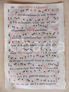 Libro, pubblicazione d epoca 1700 ca ANTIFONARIO ROMANO Pagina canti in rosso e nero II settimana QUARESIMA 1