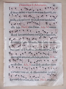 Libro, pubblicazione d epoca 1700 ca ANTIFONARIO ROMANO Pagina canti in rosso e nero AVVENTO II domenica 1